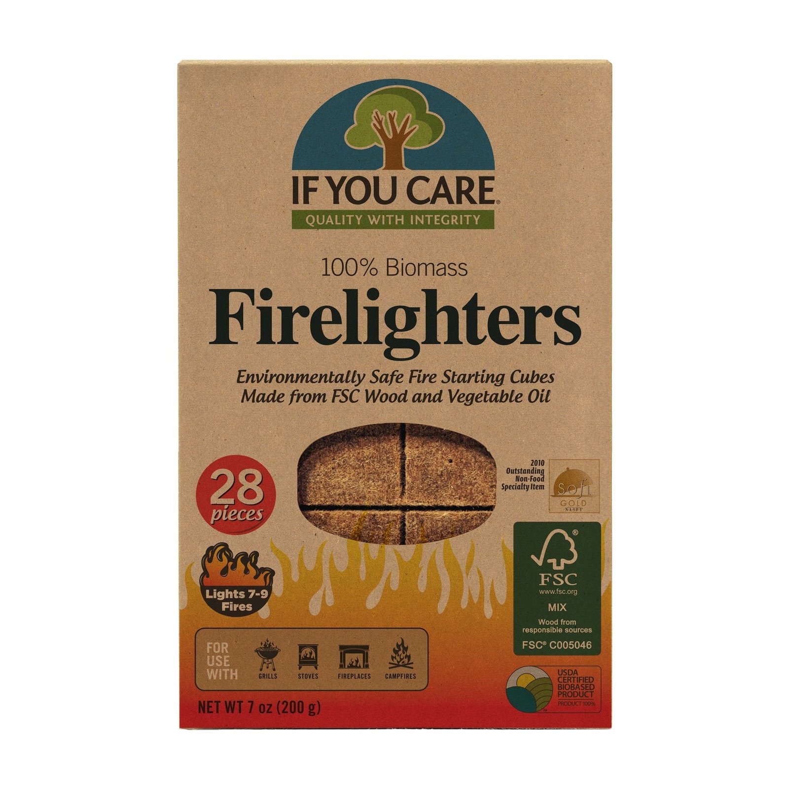 Firelighters. Non toxic Wood and Vegetable 28 pieces